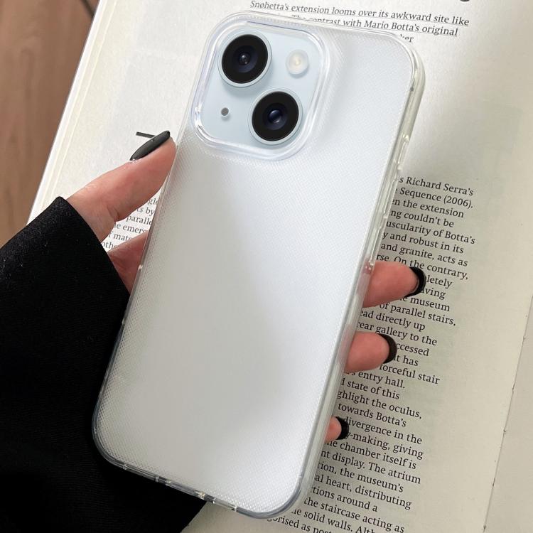 Funda de TPU transparente y cómoda para iPhone 15 Plus (blanca)