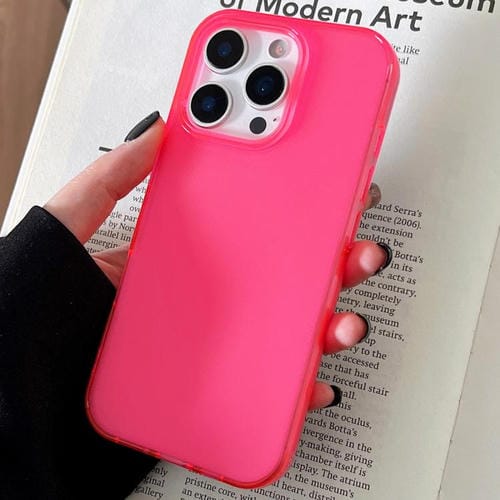 Funda de TPU transparente y cómoda para iPhone 13 Pro Max (rosa roja)