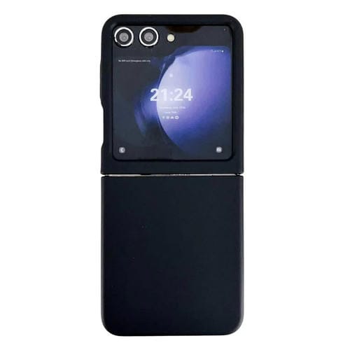 Funda de PC con ventana grande y tacto suave para Samsung Galaxy Z Flip6 (negra)