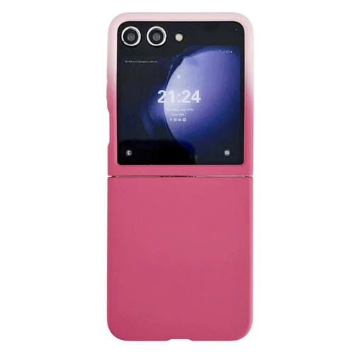 Funda de PC con ventana grande y tacto suave para Samsung Galaxy Z Flip6 (rosa degradado)