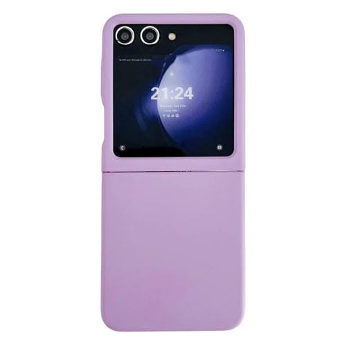 Funda de PC con ventana grande y tacto suave para Samsung Galaxy Z Flip5 (morado)