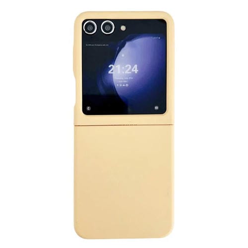 Funda de PC con ventana grande y tacto suave para Samsung Galaxy Z Flip5 (amarilla)