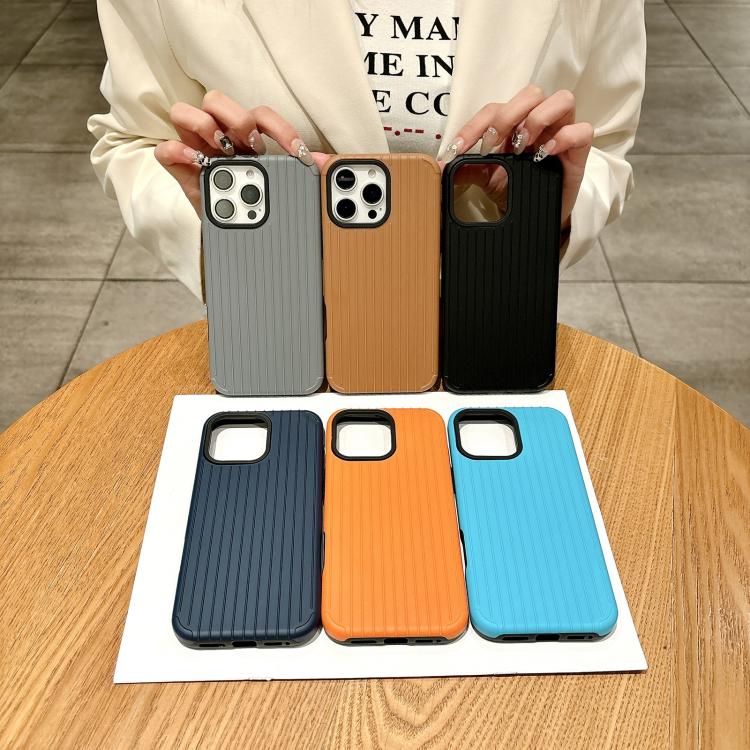 Funda MagSafe de cobertura total para iPhone 15 Pro Max con diseño inspirado en equipaje (marrón)