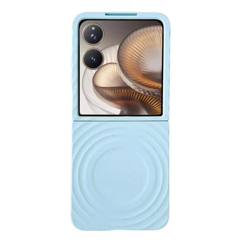 Funda de PC con textura ondulada MagSafe para Xiaomi Mix Flip 2 (azul claro)