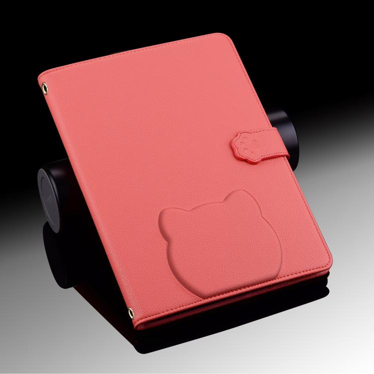 Funda inteligente de piel de lichi con tacto de gato para iPad Air 13 (2025/2024) (rojo sandía)