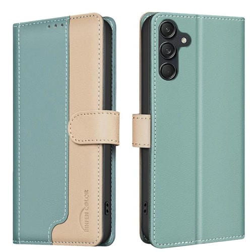 Funda de cuero antirrobo RFID a juego para Samsung Galaxy S25 FE 5G (verde)