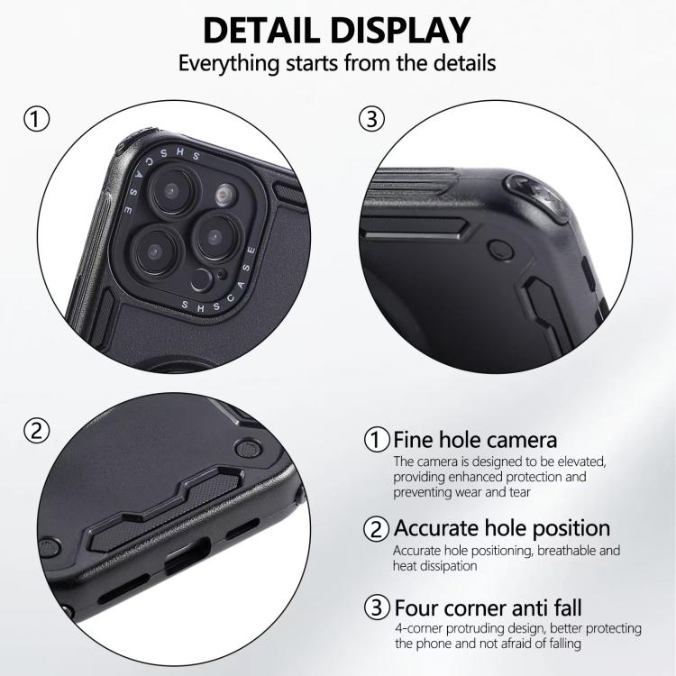 Funda magnética con rotación de 360 grados y mecanismo de tres núcleos para iPhone 12 (negra)