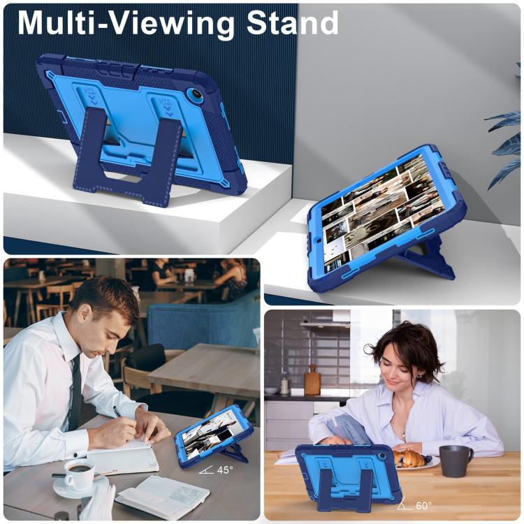 Funda de silicona hidrófuga para Samsung Galaxy Tab S10 FE/S9 con correa para el hombro (azul marino)