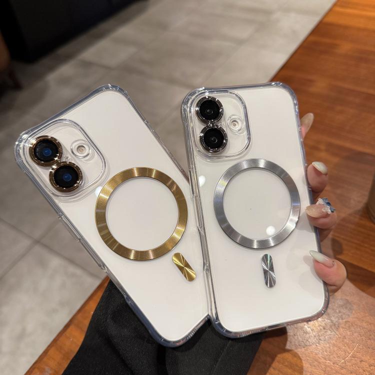 Funda de acrílico transparente MagSafe para iPhone 15 Plus (plateada)