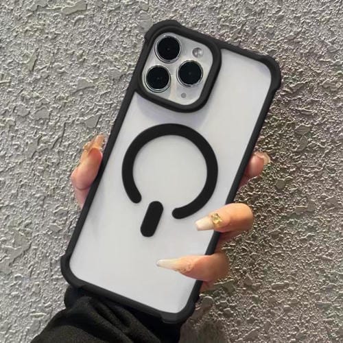 Funda MagSafe semitransparente con tacto esmerilado para iPhone 11 Pro Max (negra)