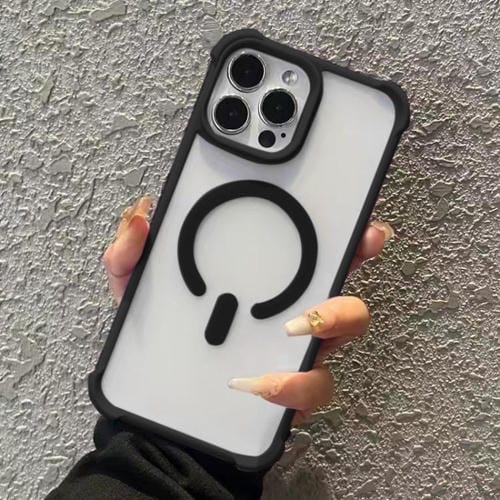 Funda MagSafe semitransparente con acabado mate para iPhone 12 Pro Max (negra)