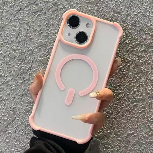 Funda MagSafe semitransparente con tacto esmerilado para iPhone 13 (rosa)