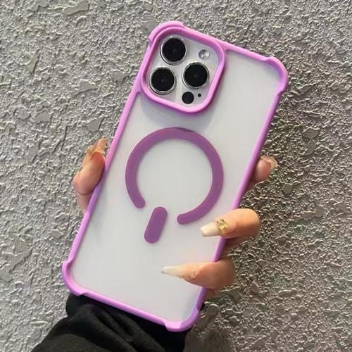 Funda MagSafe semitransparente con tacto esmerilado para iPhone 16 Pro Max (morado)