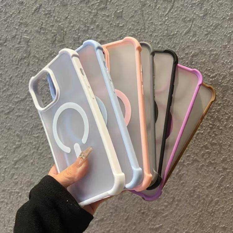 Funda MagSafe semitransparente con tacto esmerilado para iPhone 15 Pro Max (azul)