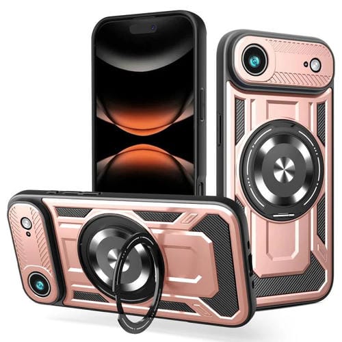 Funda con soporte giratorio MagSafe para iPhone 17 Air Armor (oro rosa)