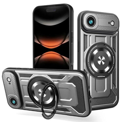 Funda con soporte giratorio MagSafe para iPhone 17 Air Armor (gris)