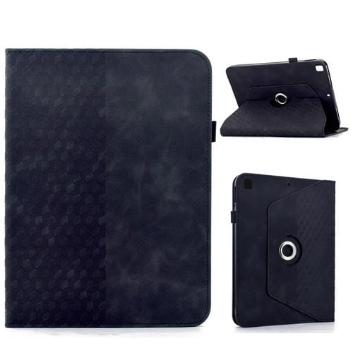 Funda de cuero inteligente con relieve romboidal para iPad 10.2 2021 / Air 10.5 (negro)