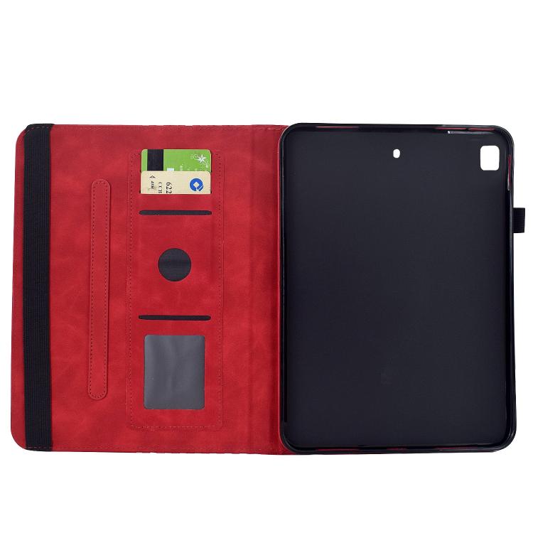 Funda de cuero inteligente con relieve romboidal para iPad 10.2 2021 / Air 10.5 (roja)