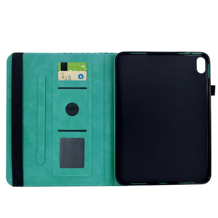 Funda de cuero inteligente con relieve de rombos y rotación para iPad 2025/2022 (azul claro)