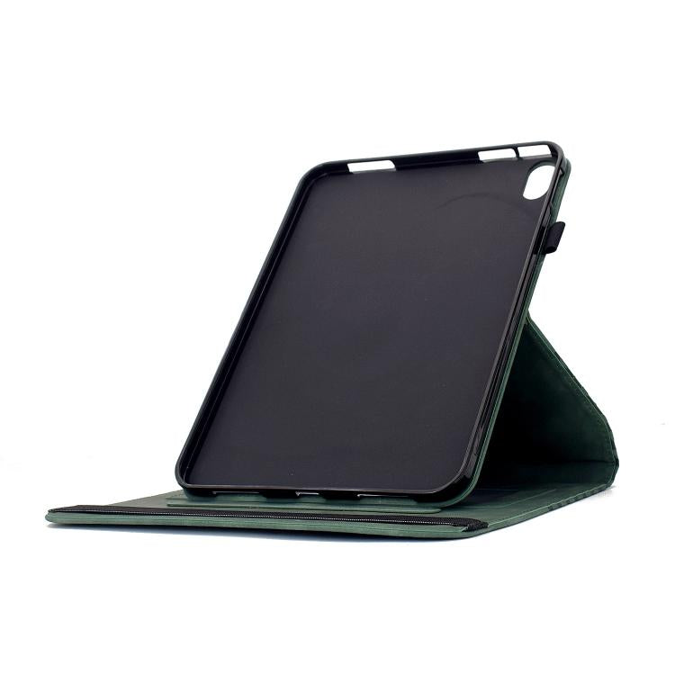 Funda de cuero inteligente con relieve de rombos giratorio para iPad mini 2024/mini 6 (verde)
