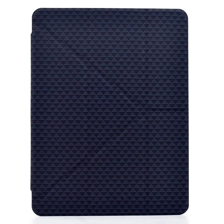 Funda de cuero inteligente con textura piramidal y pliegue en Y para iPad 2025/2022 (negro)