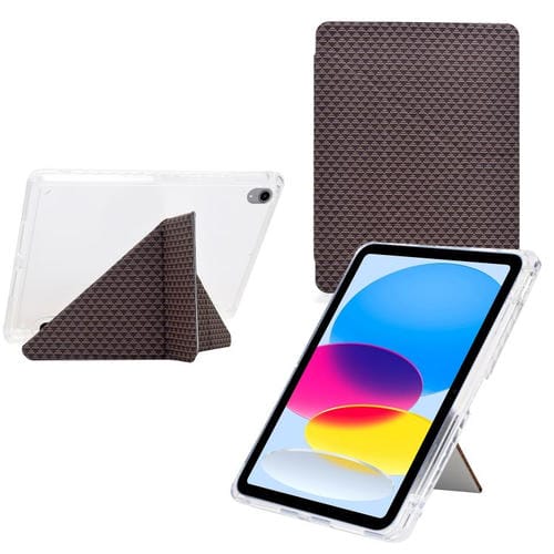 Funda de cuero inteligente con textura piramidal plegable en Y para iPad mini 2024/mini 6 (marrón)