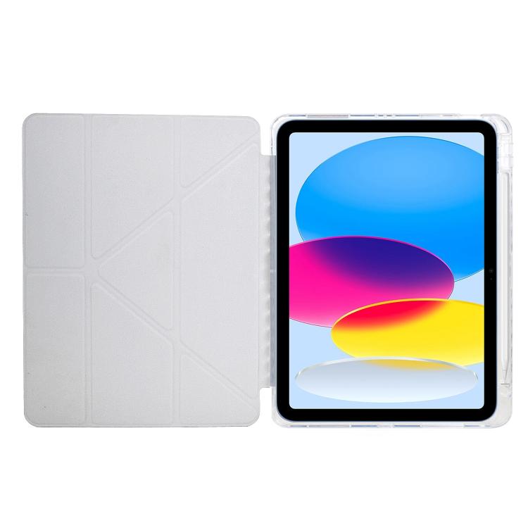 Funda de cuero inteligente con textura piramidal plegable en Y para iPad Air 13 (2024/2025) y Pro 12.9 (verde)