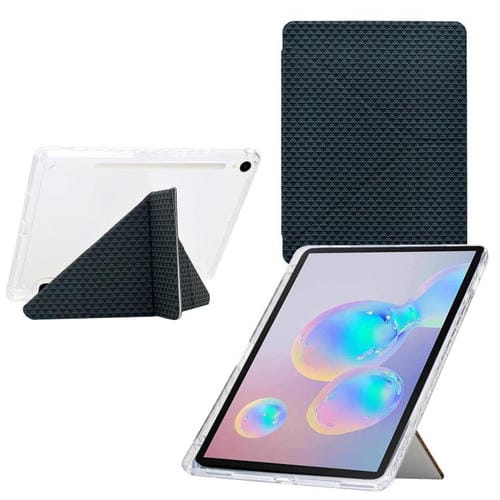 Funda de cuero inteligente con textura piramidal plegable en Y para Samsung Galaxy Tab S10 FE/S9 (verde)