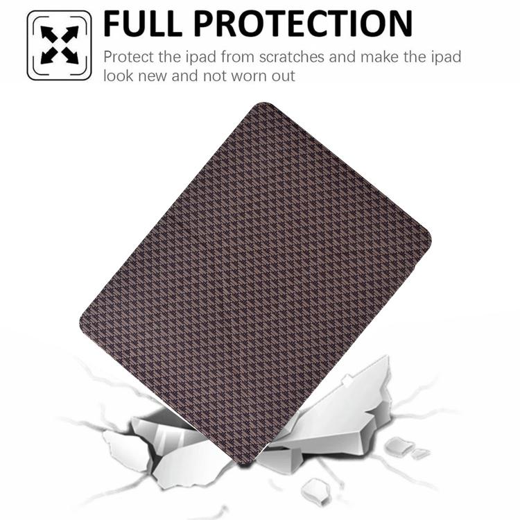 Funda de cuero inteligente con textura piramidal plegable en Y para Samsung Galaxy Tab A9+ (marrón)