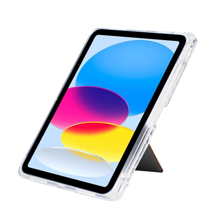 Funda de cuero inteligente con purpurina acrílica transparente plegable en Y para iPad Pro 11 (2024) (negro)