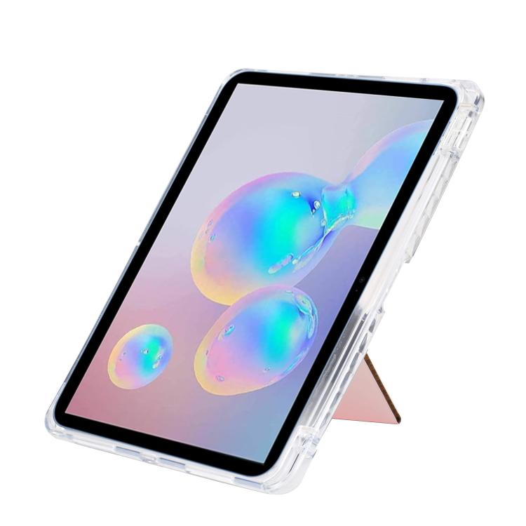 Funda plegable en Y de acrílico transparente con purpurina para Samsung Galaxy Tab S6 Lite 2024 (rosa)
