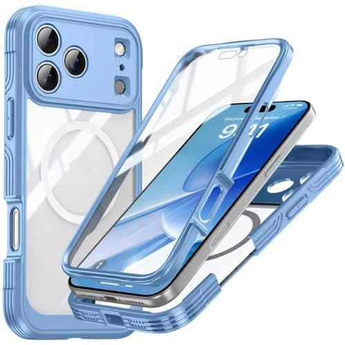 Funda resistente magnética MagSafe para iPhone 17 Pro Max Life (azul claro)