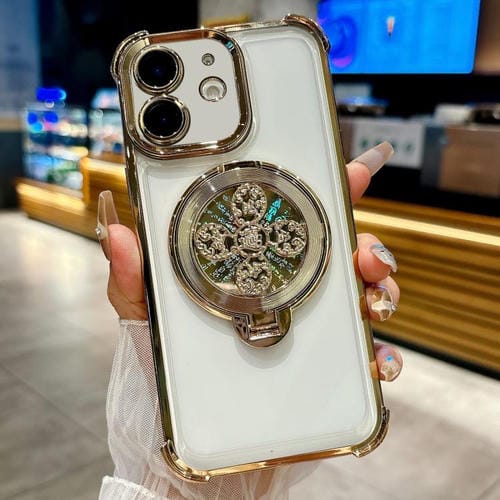 Funda para iPhone 11 con soporte giratorio (dorada)