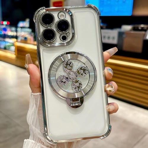 Funda con soporte giratorio para iPhone 12 Pro Max (plateada)