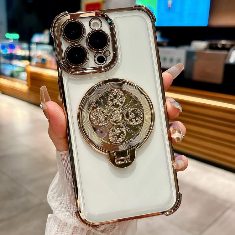 Funda con soporte giratorio para iPhone 12 Pro Max (dorado desierto)