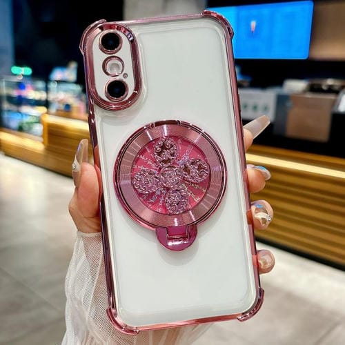 Funda con soporte para peonza para iPhone XS/X (rosa)
