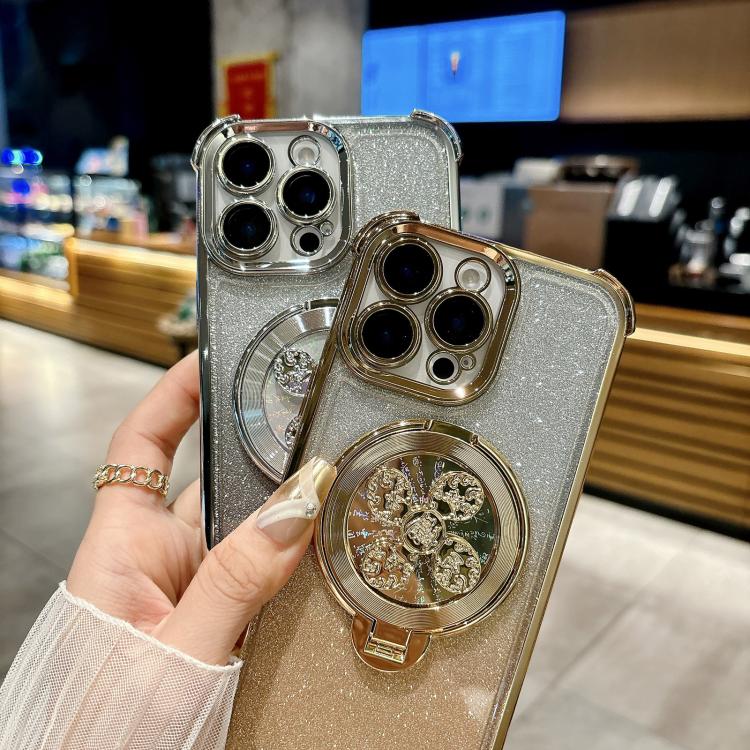 Funda con soporte giratorio para iPhone 16e (plateada)
