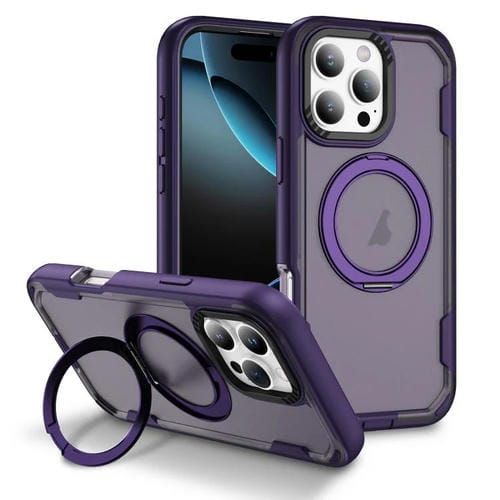 Funda protectora MagSafe para iPhone 16 Pro Max (morado y morado oscuro)