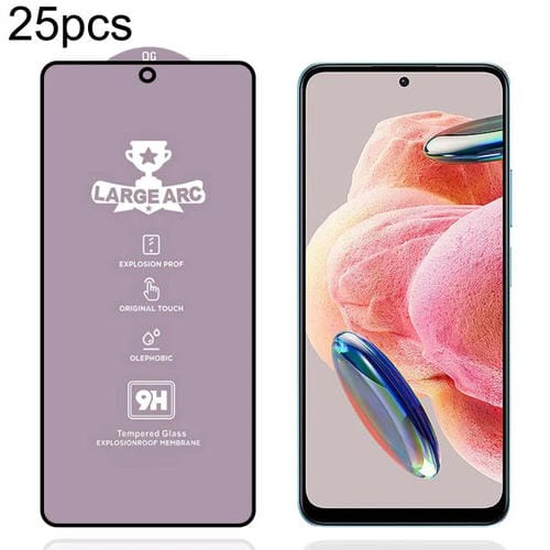 Película de vidrio templado de arco grande de aluminio de alta calidad para Xiaomi Redmi Note 12 4G Global, 25 unidades, 9H, 0,4 mm