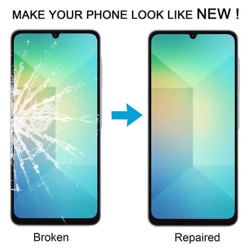 Glass Lens Outer Samsung Galaxy A06 5G SM-A066B Front Screen with OCA Adhesive (10 Units)
