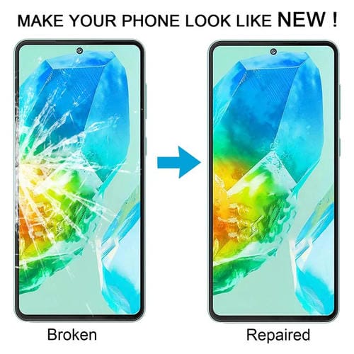 Glass Lens Outer Samsung Galaxy M55s SM-M558B Front Screen with OCA Adhesive (10 Units)