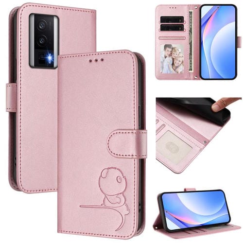 Funda de cuero con relieve RFID y cordón para Redmi K60 / K60 Pro / Poco F5 Pro (rosa)