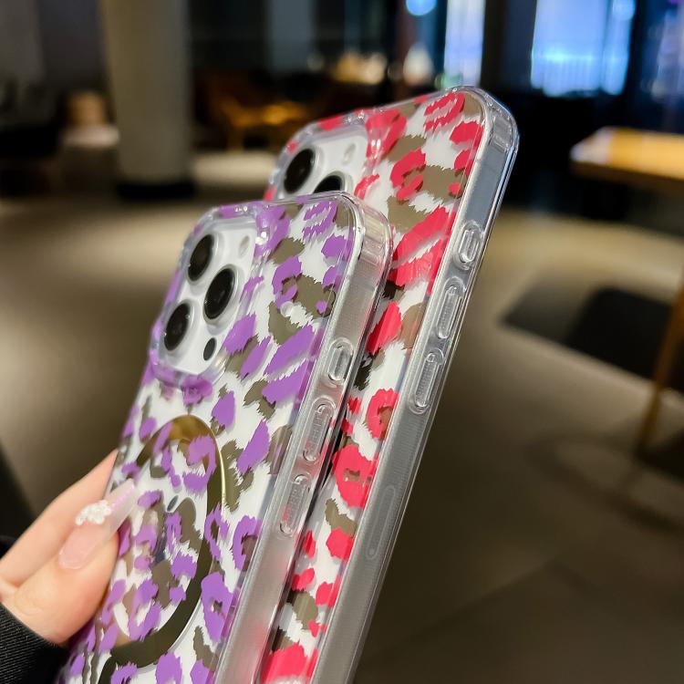 Funda MagSafe Leopard para iPhone 16e con laminado de doble cara IMD (morado)
