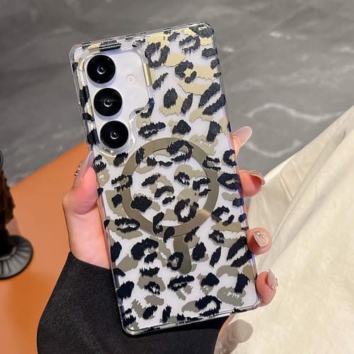 Funda para Samsung Galaxy S24+ 5G Leopard con laminado IMD de doble cara MagSafe (negro y marrón)
