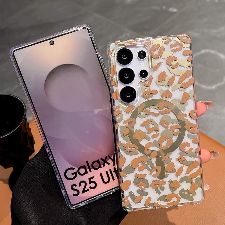Funda para Samsung Galaxy S25+ 5G Leopard con laminado IMD de doble cara MagSafe (morado)