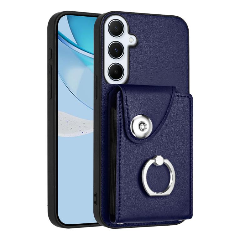 Funda para Samsung Galaxy A26 5G con tarjetero y anillo (azul)