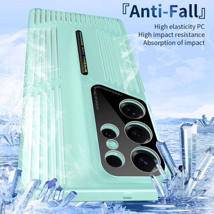 Funda para Samsung Galaxy S22 Ultra 5G, translúcida, esmerilada y con disipación de calor (amarilla)