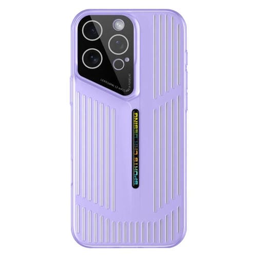 Funda para iPhone 15 Pro, translúcida, esmerilada y hueca, con disipación de calor (morada)