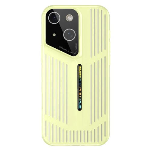 Funda para iPhone 15, translúcida, esmerilada y con disipación de calor (amarilla)