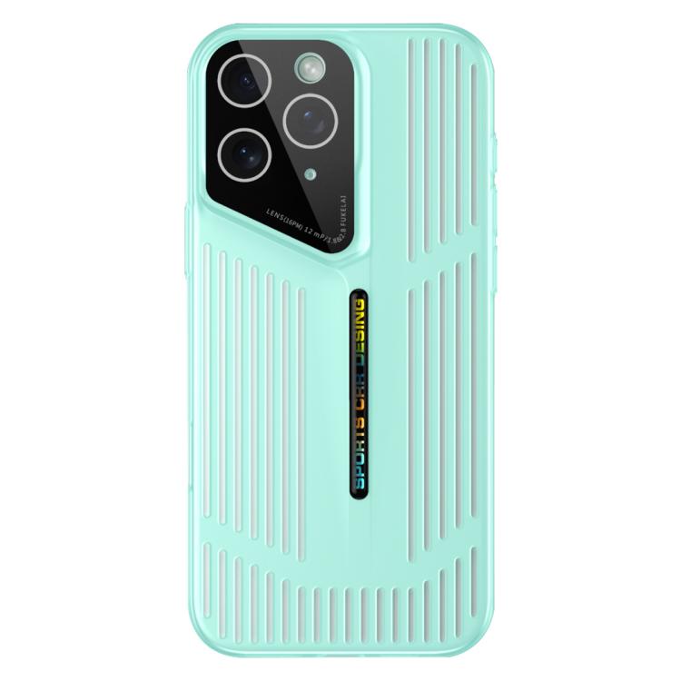 Funda para iPhone 11 Pro Max con disipación de calor, translúcida, esmerilada y hueca (verde)